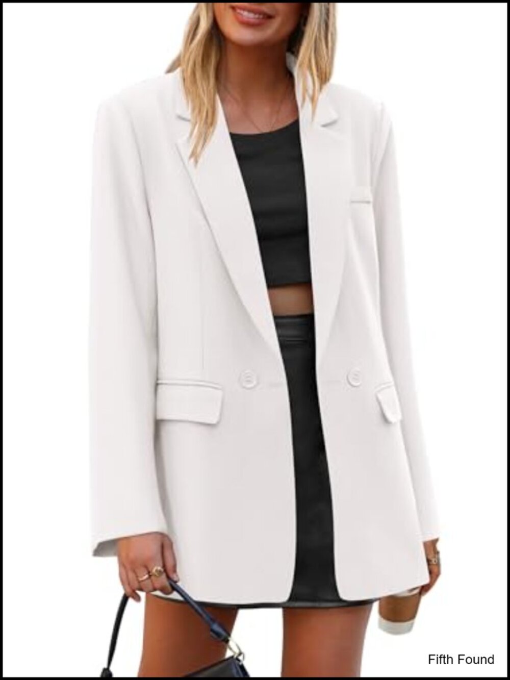 Women's Double Breasted Oversized Blazer Business Casual Notch Lapel